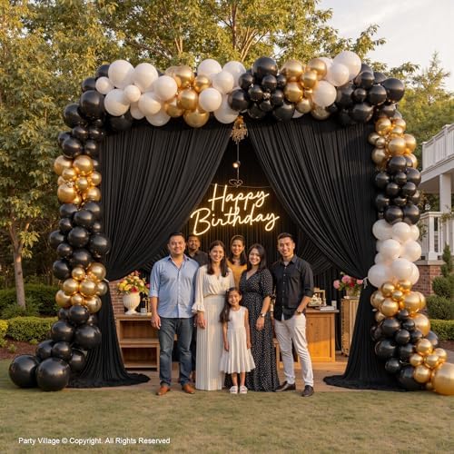 40x12 ft Black Backdrop Curtains for Weddings Party, Birthdays, Halloween in 40x12 ft, alternate view 3