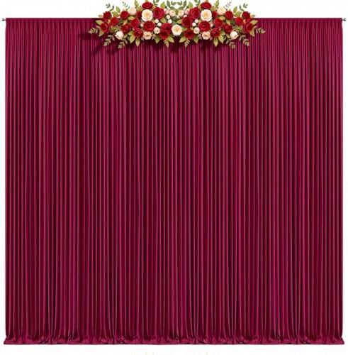 40x12ft Burgundy Backdrop Curtains for Parties Wrinkle Free Fabric Backdrop Curtain Birthday Photo Drapes, alternate view 6