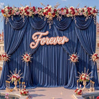 40x12ft Navy Blue Backdrop Curtains for Parties Wrinkle Free Fabric Backdrop Curtain Birthday Photo Drapes