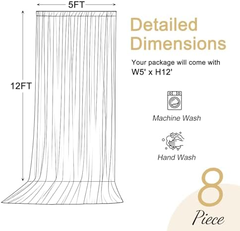 40x12ft Navy Blue Backdrop Curtains for Parties Wrinkle Free Fabric Backdrop Curtain Birthday Photo Drapes, alternate view 4