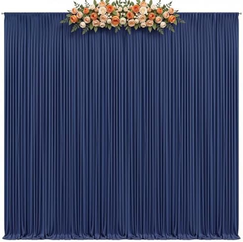 40x12ft Navy Blue Backdrop Curtains for Parties Wrinkle Free Fabric Backdrop Curtain Birthday Photo Drapes, alternate view 7