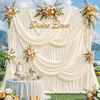 40x15ft Champagne Backdrop Curtains for Parties Wrinkle Free Fabric Backdrop Curtain Wedding Photo Drapes
