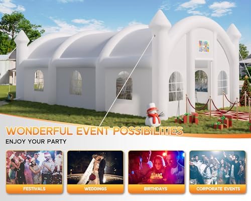 40x23x15FT Commercial Inflatable Wedding Tent, 210D Oxford Fabric Portable Heavy Duty Party Tent with 8 Sand, alternate view