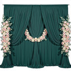 40x8ft Hunter Green Backdrop Curtain for Parties Wrinkle Free Fabric Backdrop Curtain Birthday Party Photo, alternate view 6