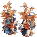 41inch Artificial Flowers 2pcs, Russet Orange Denim Blue in 30" long in Russet Orange & Denim Blue