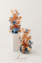 41inch Artificial Flowers 2pcs, Russet Orange Denim Blue in 30" long in Russet Orange & Denim Blue, alternate view 5