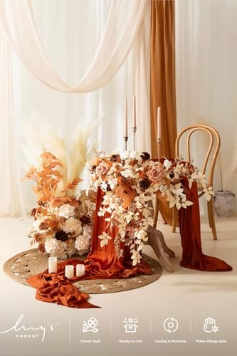 41inch Tall Standing Artificial Flowers 2pcs, Rust & Sepia in Or-rust & Sepia, alternate view 5