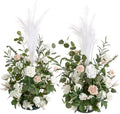 41inch Tall Standing Artificial Flowers 2pcs, White & Sage in 41" tall in Wht-white & Sage