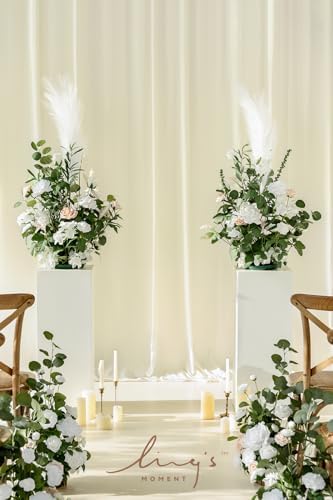 41inch Tall Standing Artificial Flowers 2pcs, White & Sage in 41" tall in Wht-white & Sage, alternate view 2