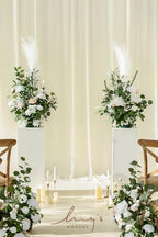 41inch Tall Standing Artificial Flowers 2pcs, White & Sage in 41" tall in Wht-white & Sage, alternate view 2