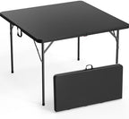 42" Fold in Half Square Table, Bi-Folding Commercial Portable Plastic Dining Table for Kitchen Outdoor Party