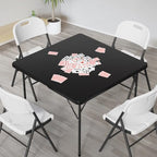 42" Fold in Half Square Table, Bi-Folding Commercial Portable Plastic Dining Table for Kitchen Outdoor Party, alternate view