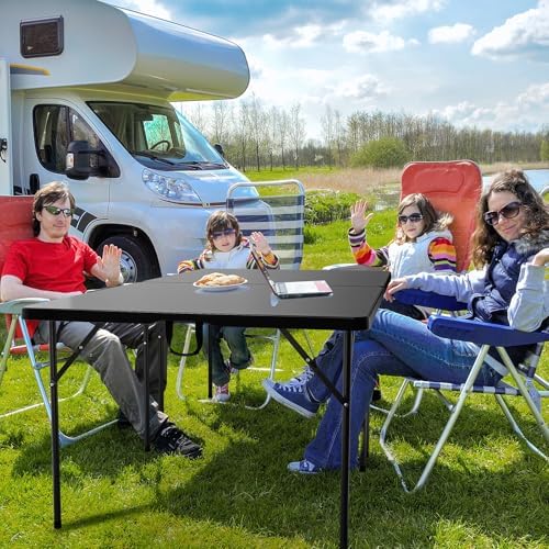 42" Fold in Half Square Table, Bi-Folding Commercial Portable Plastic Dining Table for Kitchen Outdoor Party, alternate view