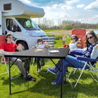 42" Fold in Half Square Table, Bi-Folding Commercial Portable Plastic Dining Table for Kitchen Outdoor Party, alternate view