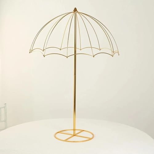 42" Gold Metal Round Umbrella Flower Stand Floral Frame Wedding Reception Party Home Centerpieces Decorations