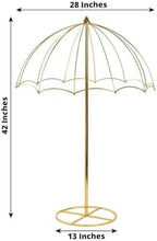 42" Gold Metal Round Umbrella Flower Stand Floral Frame Wedding Reception Party Home Centerpieces Decorations, alternate view