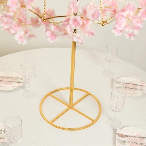 42" Gold Metal Round Umbrella Flower Stand Floral Frame Wedding Reception Party Home Centerpieces Decorations, alternate view