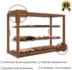 42 in. Horizontal Dark Wood Countertop Dry Bakery Display Case, Large Bread, Pastry and Dessert Display with, alternate view
