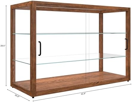 42 in. Horizontal Dark Wood Countertop Dry Bakery Display Case, Large Bread, Pastry and Dessert Display with, alternate view