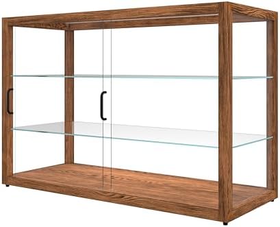 42 in. Horizontal Dark Wood Countertop Dry Bakery Display Case, Large Bread, Pastry and Dessert Display with, alternate view