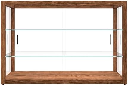 42 in. Horizontal Dark Wood Countertop Dry Bakery Display Case, Large Bread, Pastry and Dessert Display with, alternate view
