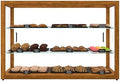 42 in. Horizontal Light Wood Countertop Dry Bakery Display Case, Large Bread, Pastry and Dessert Display with