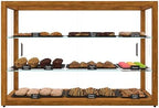 42 in. Horizontal Light Wood Countertop Dry Bakery Display Case, Large Bread, Pastry and Dessert Display with