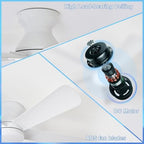 42-Inch Ceiling Fans with Lights: Flush Mount Ceiling Fan with Remote Control Indoor/Outdoor - White 5 Blade Low, alternate
