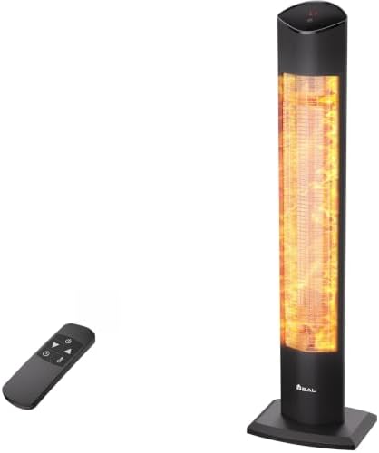 42 Inch Electric Patio Heater, 1500W Remote, 24H Timer