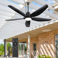 42 Inch Outdoor Ceiling Fan with Light, Waterproof Plug in Gazebo Fan, 5 Blades, Remote Control, 6-Speed
