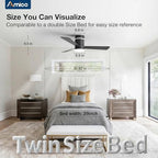 42 Inch RGB Ceiling Fans with Lights, Low Profile, app/Remote, Black in Black, alternate view 4
