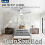 42 Inch RGB Ceiling Fans with Lights, Low Profile, app/Remote, White in White, alternate view 3