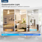 42 Inch RGB Ceiling Fans with Lights, Low Profile, app/Remote, White in White, alternate view 5