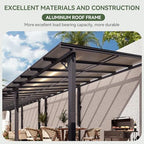 42’x10’ Gazebo with Aluminum Frame & Polycarbonate Panel, Black in Black, alternate view 5