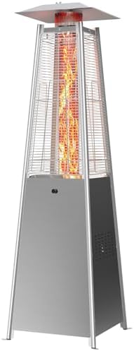 42000 BTU Pyramid Patio Heater, Portable Outdoor Heater with Wheels