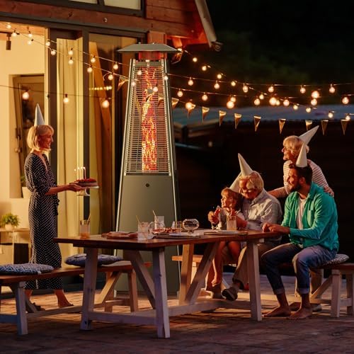 42000 BTU Pyramid Patio Heater, Portable Outdoor Heater with Wheels, alternate view 2