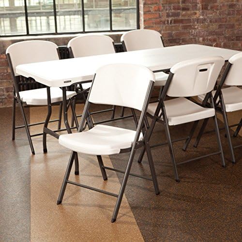 42804 Commercial Grade Folding Chair, 4 Pack, White Granite, alternate view 4