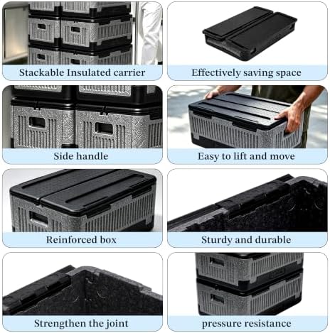 42QT EPP Insulated Catering Hot Box, Top Load Food Pan Carrier, Holds Full and Half Size 8 Inch Deep Pans, alternate view 2