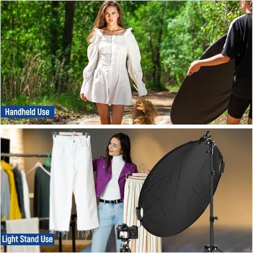 43"/110cm Light Reflector with Clamp & Hand Grips, 5 in 1, RF-110II, alternate view 3