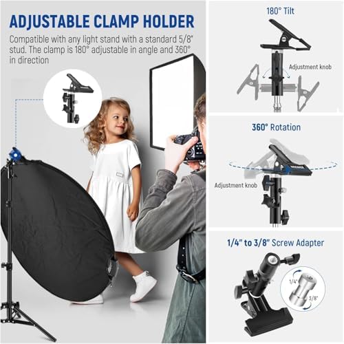 43"/110cm Light Reflector with Clamp & Hand Grips, 5 in 1, RF-110II, alternate view 5