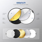 43"/110cm Light Reflector with Clamp & Hand Grips, 5 in 1, RF-110II, alternate view 7
