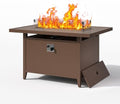 43" Aluminum Propane Fire Pit Table with Wind Guard & Lid