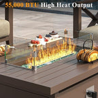 43" Aluminum Propane Fire Pit Table with Wind Guard & Lid, alternate view 4