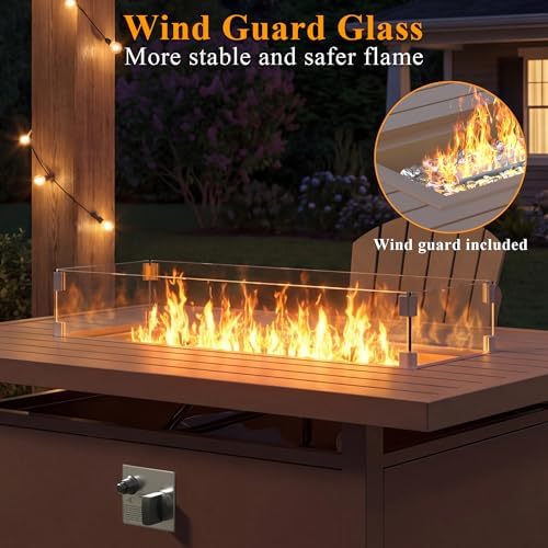 43" Aluminum Propane Fire Pit Table with Wind Guard & Lid, alternate view 6
