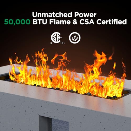 43 Inch Outdoor Propane Fire Pit Table, 50,000 BTU CSA-Certified Gas Fire Pit for Patio, Backyard, Deck &, alternate view 3