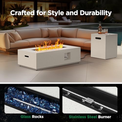 43 Inch Outdoor Propane Fire Pit Table, 50,000 BTU CSA-Certified Gas Fire Pit for Patio, Backyard, Deck &, alternate view 6