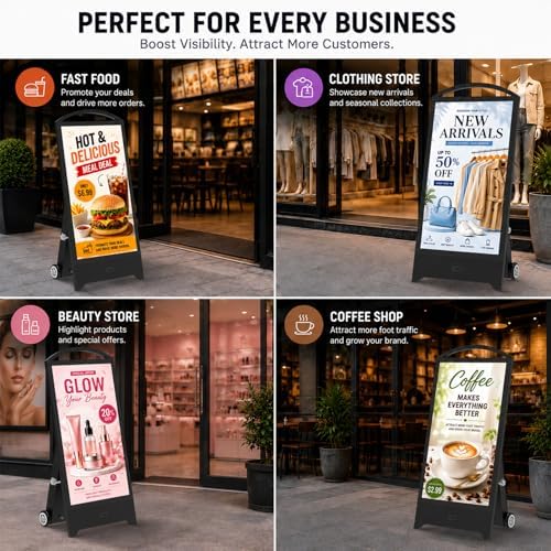 43" Outdoor Digital Signage, 2000nits Portable Digital Signage Display in Black, alternate view 2