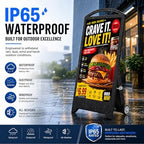 43" Outdoor Digital Signage, 2000nits Portable Digital Signage Display in Black, alternate view 3