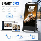 43" Outdoor Digital Signage, 2000nits Portable Digital Signage Display in Black, alternate view 5