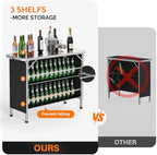 43" Portable Bar Table, 3-Tier Shelves, Mobile Bar Table for Events, Party, Camping, Picnic, Tradeshow, Indoor, alternate